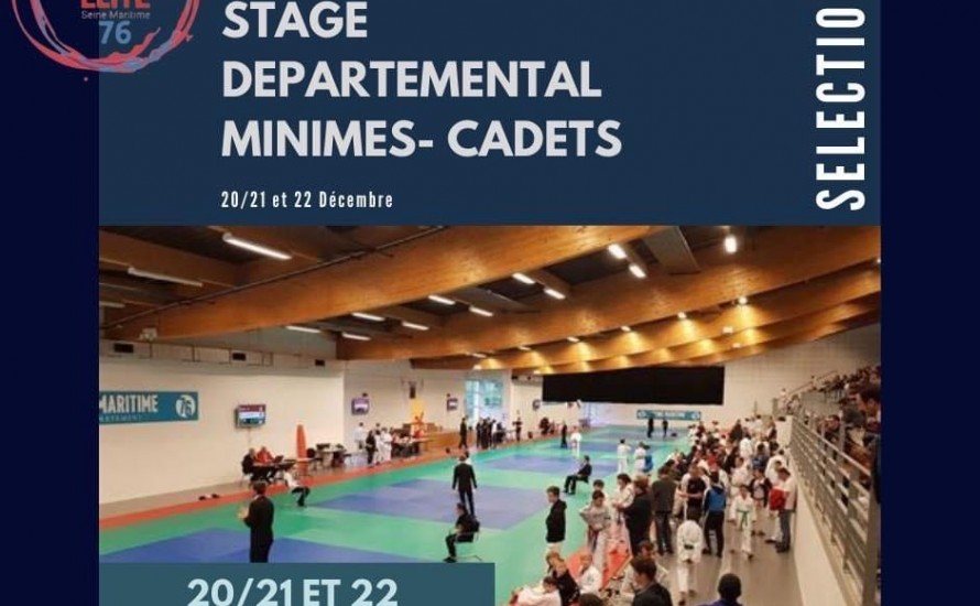 Sélection stage de Noël Minimes-Cadets du 20 au 22 décembre